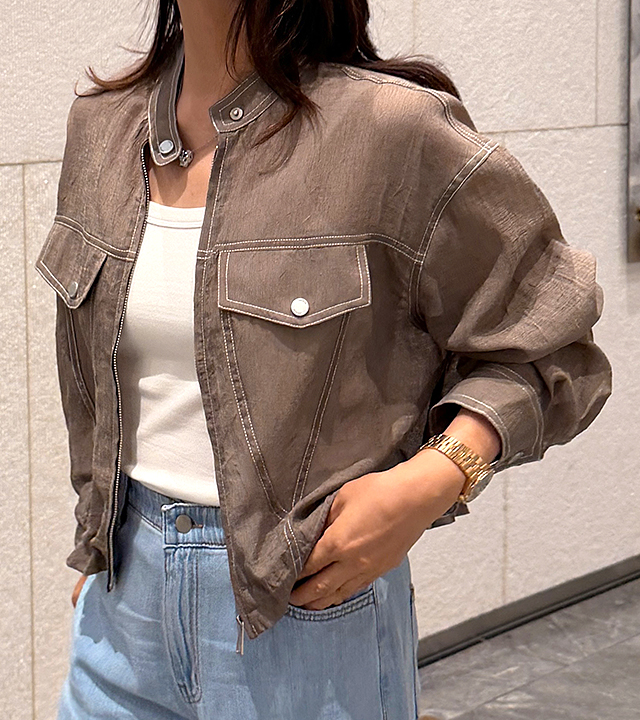 Sheer organza stitch jumper