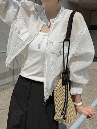 Sheer organza stitch jumper