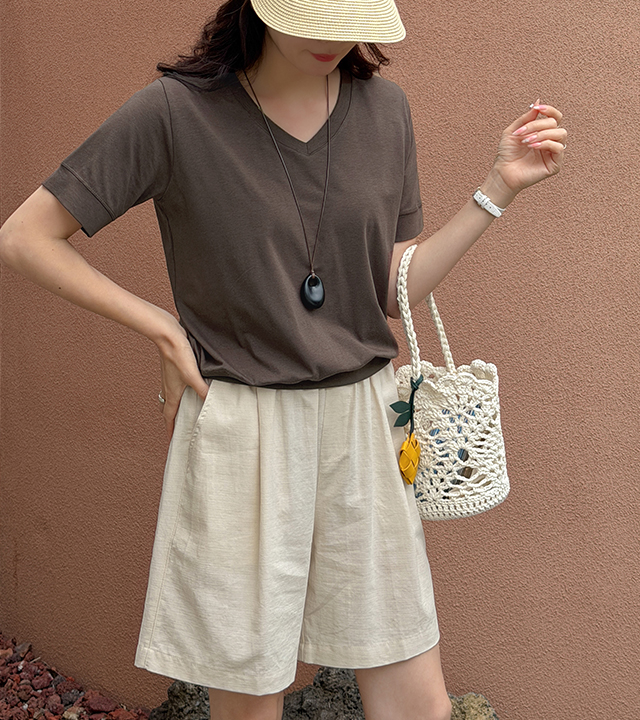 Core Modal V-neck Short Sleeve Tee