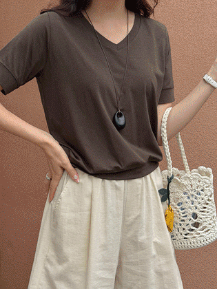 Core Modal V-neck Short Sleeve Tee