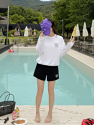 Love More Elastic Waist Rash Pants