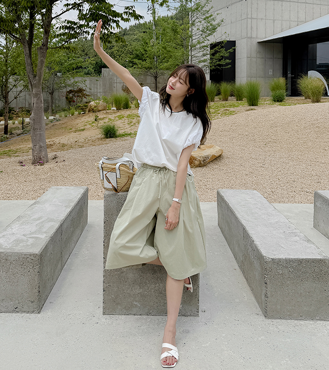Bonbon sleeve string tee