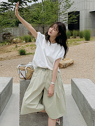Bonbon sleeve string tee