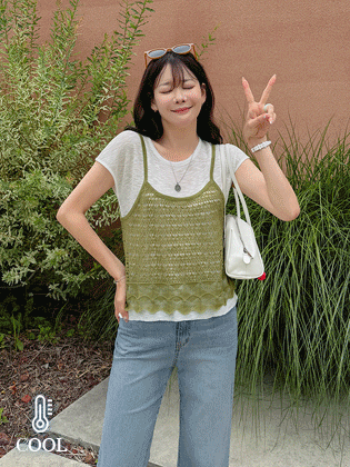 Leaf slub layered knit