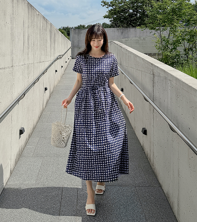 Adele strap pattern dress