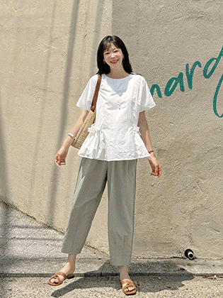 Enne Washa Shirred Pocket Blouse 