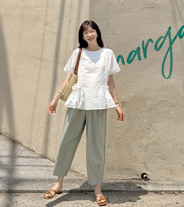 Balloon fit washer baggy pants