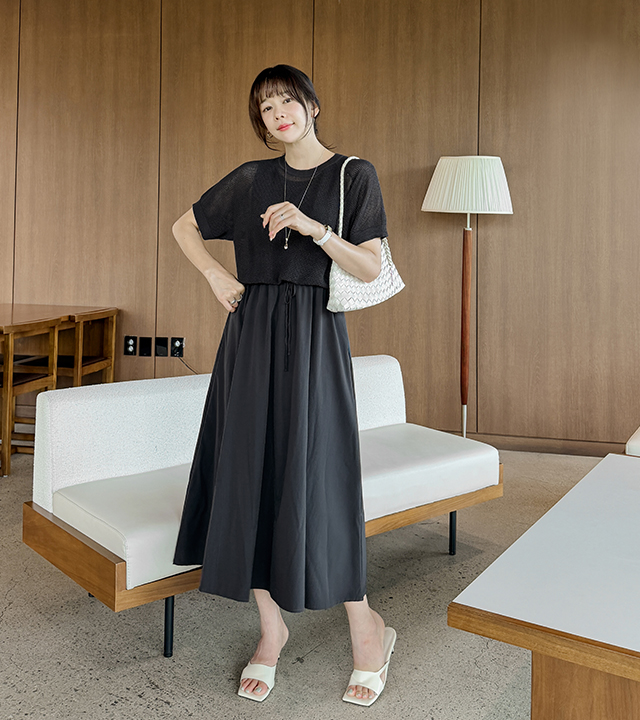 More knit layered dress