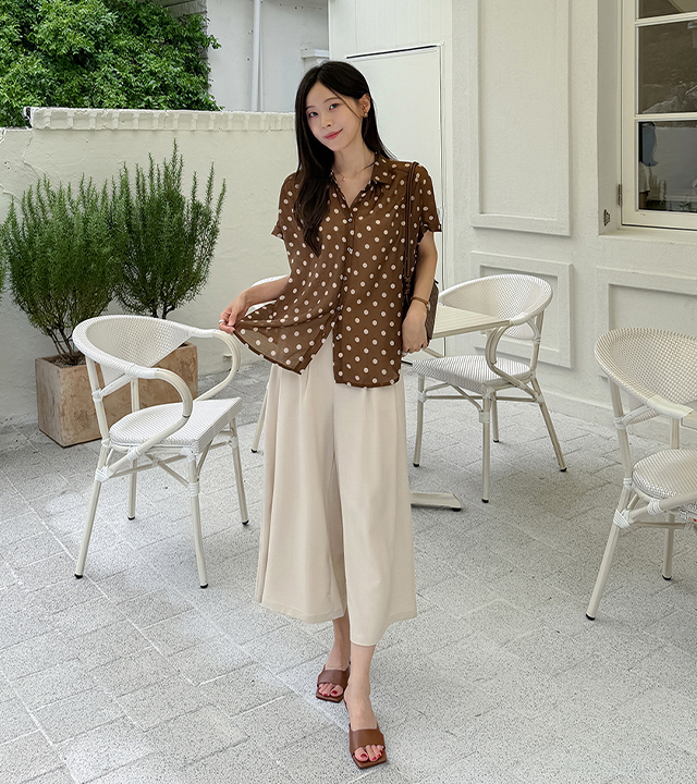 Blooming Dot Sheer Blouse