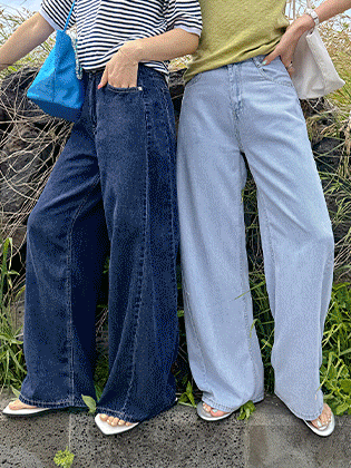Cool Tencel Diagonal Cut Denim Pants
