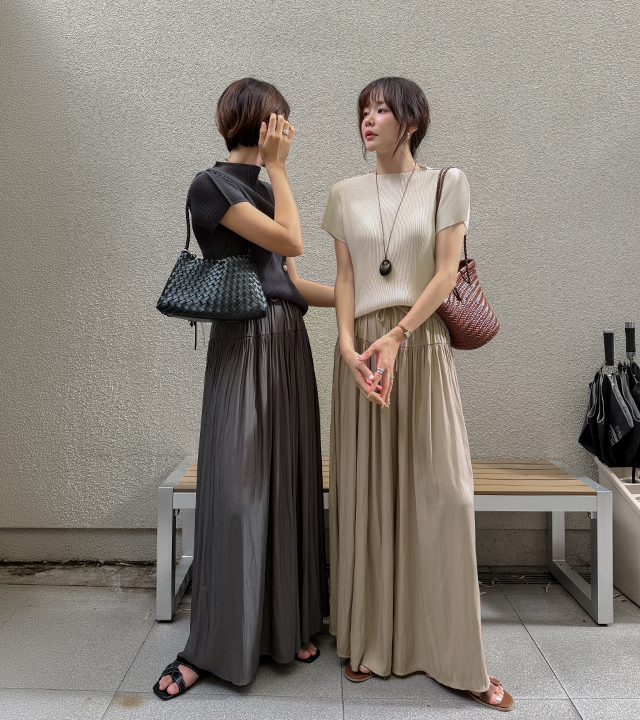 Elive Shirred Flare Pants