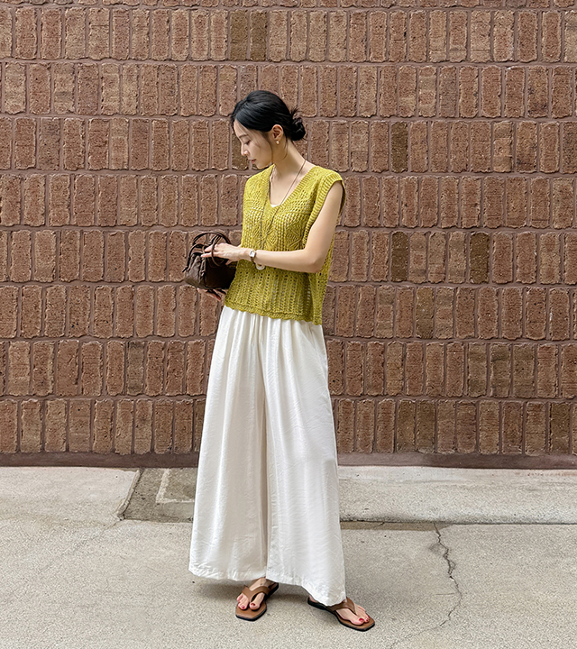 Fluid Wrinkle Banding Pants