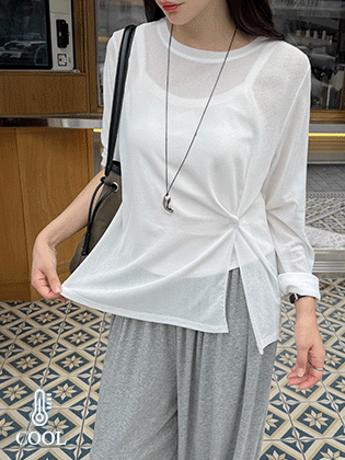 Moe Button Two-Way Bamboo Tee