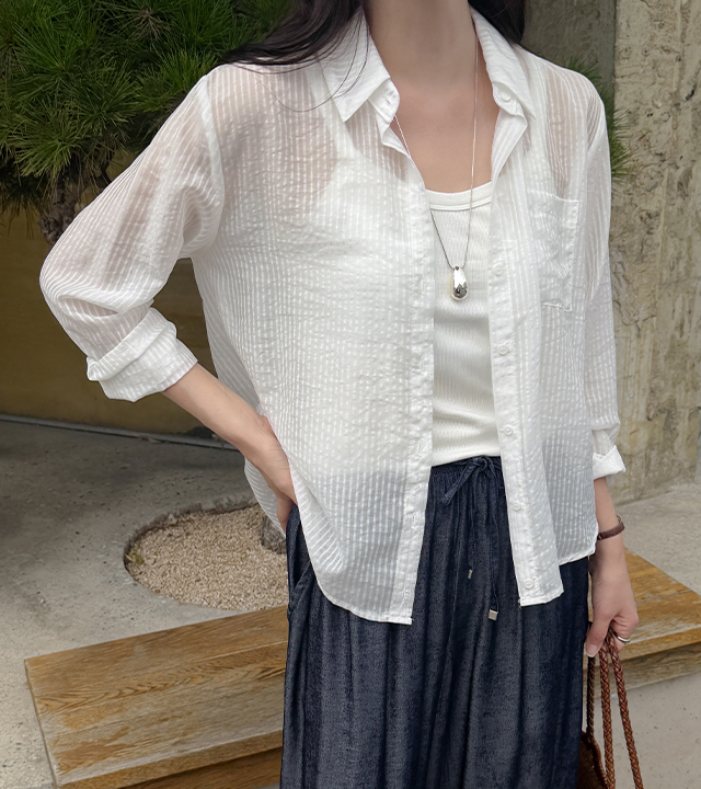 Brin Tencel Striped Shirt