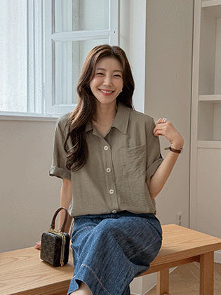 Maeve Roll-up Wrinkle Shirt