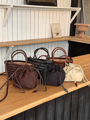 [Dg] Minsu Leather Weaving Crossbody Bag