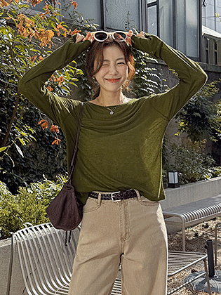 Amber Wool Tencel Long Sleeve Tee