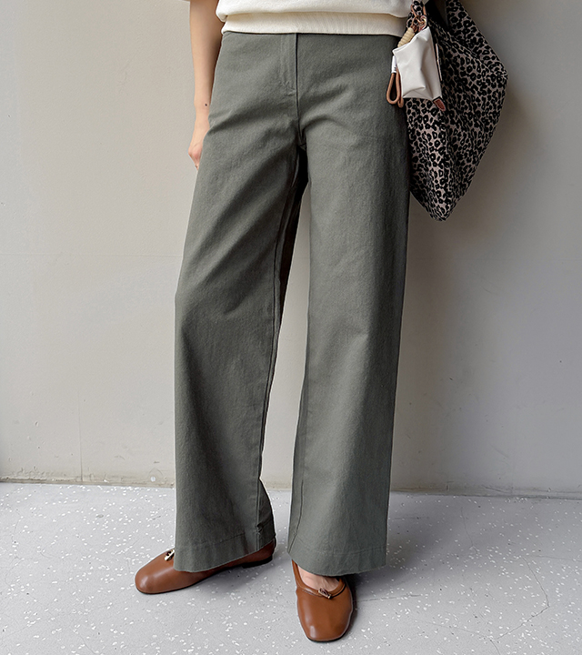 Wear wide cotton pants with elastic waistband at the back