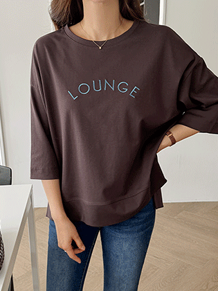 Lounge Embroidered Ponte 5-quarter T-shirt