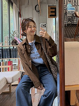 Solid cotton shirt jacket