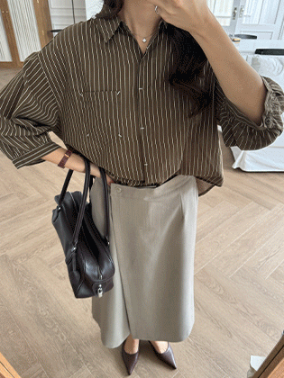 Pinstitch 3/4 sleeve shirt