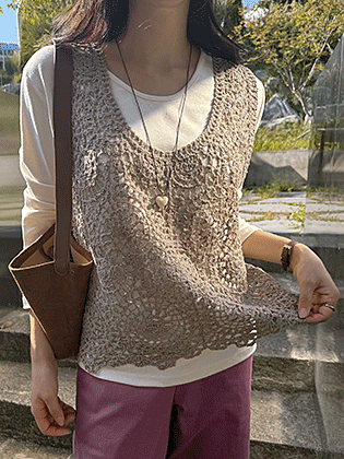 Crochet knit vest