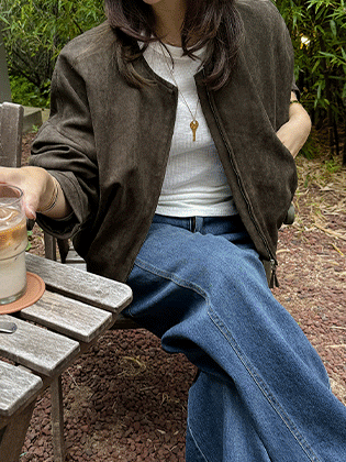 Nokara Suede Zip-Up Jumper