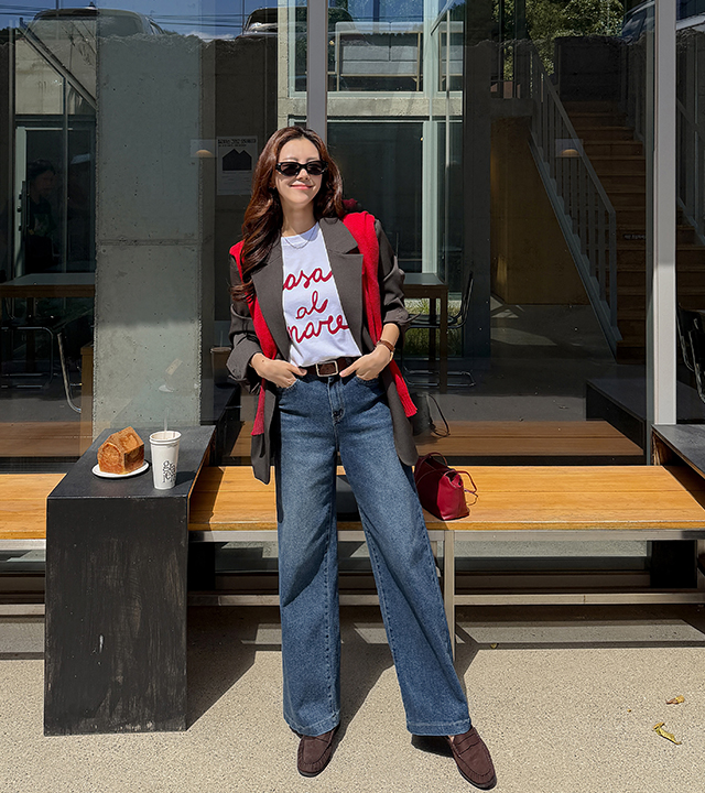 Zelin wide denim pants