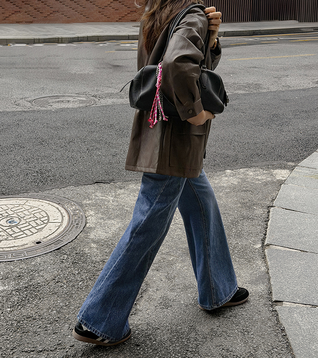 Sleek Flare Denim Pants