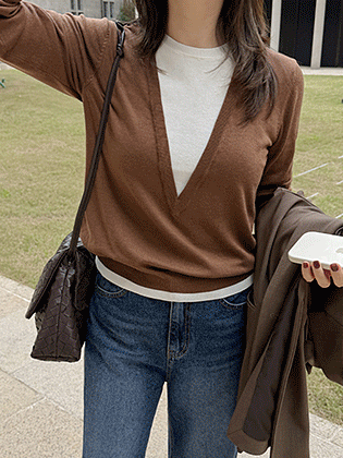 Montes Layered Deep V Knit