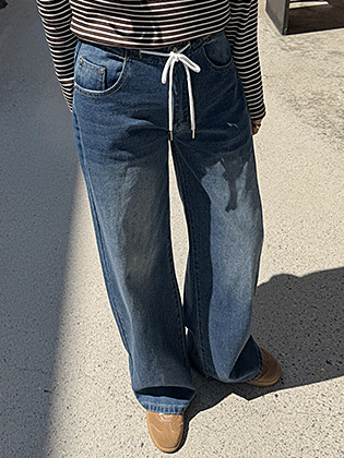 Easy Fit String Wide Denim