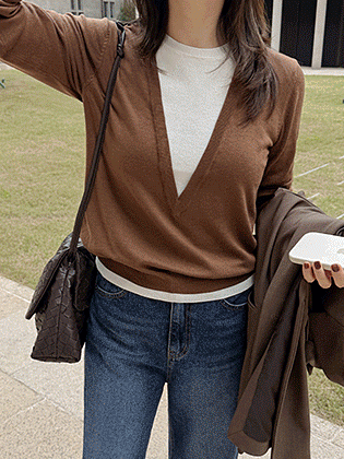 Montes Layered Deep V Knit