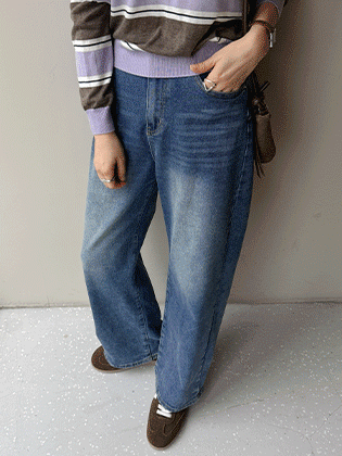 Sase pocket wide denim pants