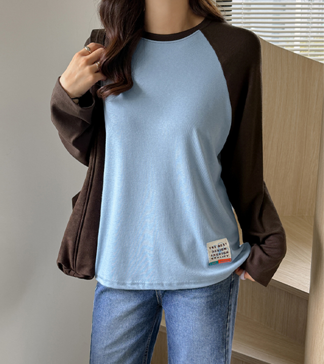 Mixed Color Block Raglan Tee