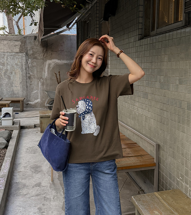Babushka doggy short-sleeve T-shirt