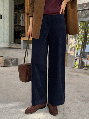 Barrel corduroy wide pants