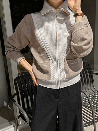 Heritage Cable Knit Zip-up