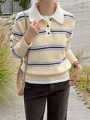 Palette Stripe Collar Knit