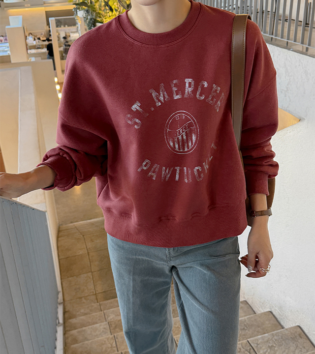 Merci Washed Lettering Sweatshirt