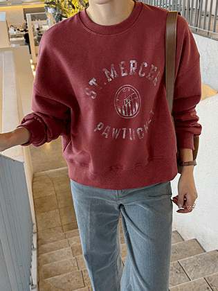 Merci Washed Lettering Sweatshirt