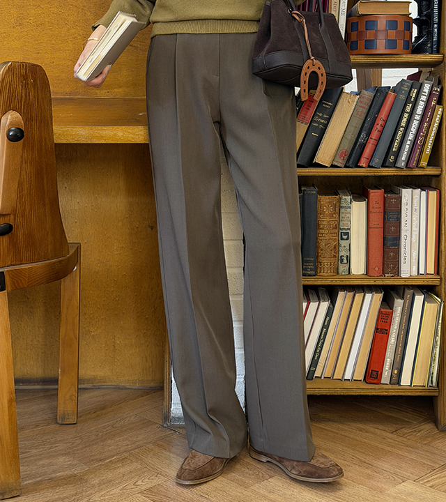 [MADE] Nonno Pintuck Wide Slacks