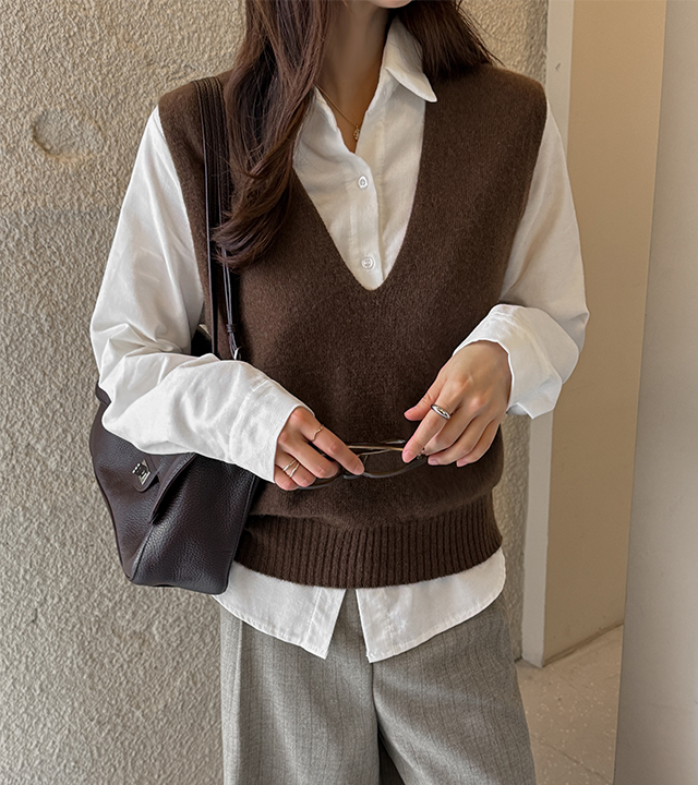[MADE] Core Wool 100% Whole Garment Knit Vest