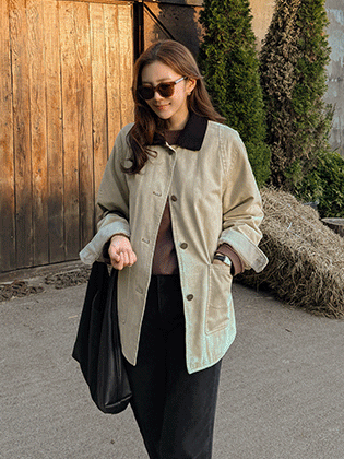 Haren Corduroy Collar Padded Jacket
