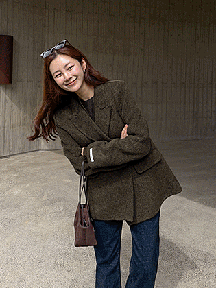 Herringbone handmade wool jacket